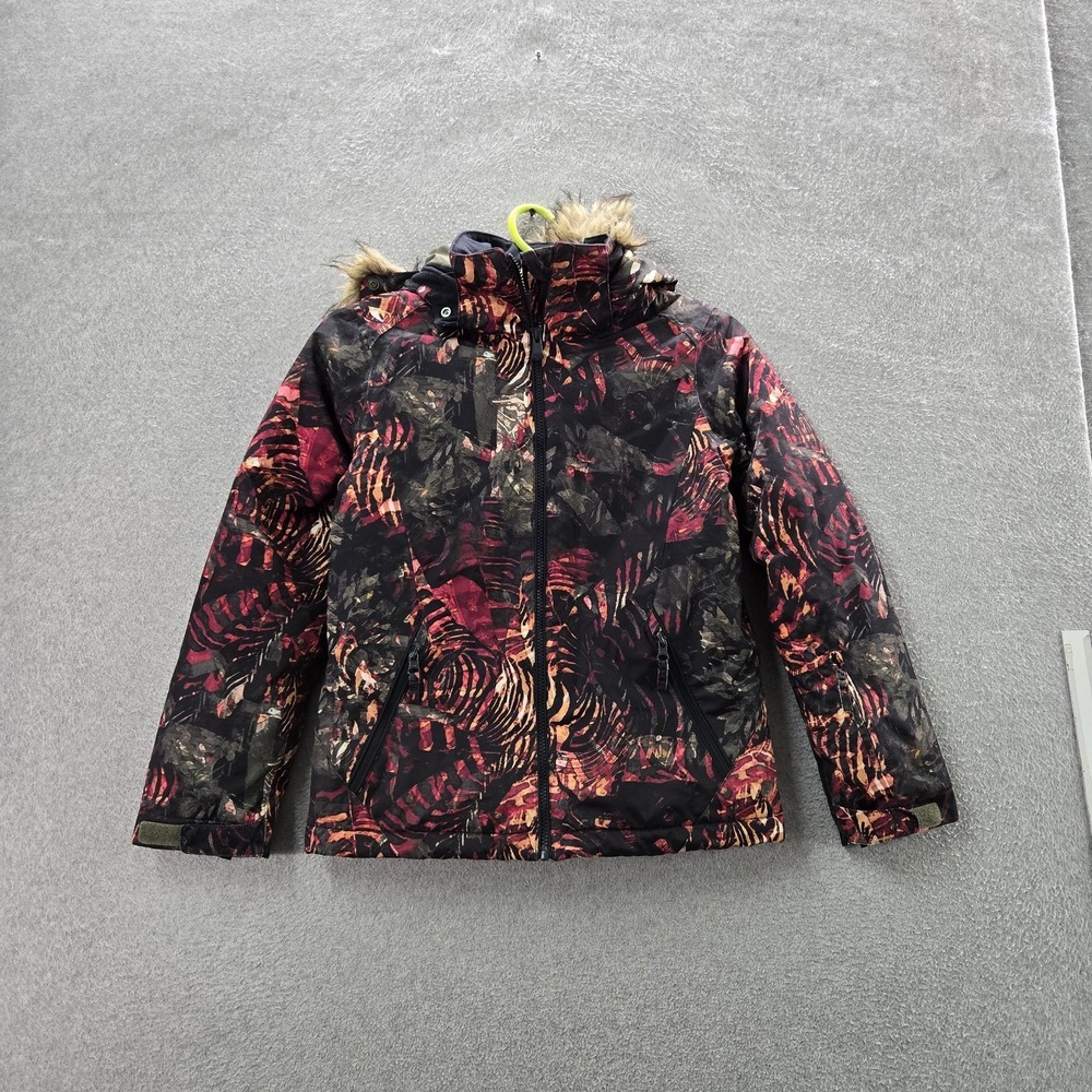 Roxy Girl Jacket 12/L/G Black Animal‎ Print Dryflight 10K Ski Snowboard